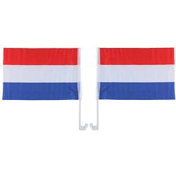 Foto van Nederland/holland autovlaggen setje van 2 stuks 30 x 45 cm - feestdecoratievoorwerp