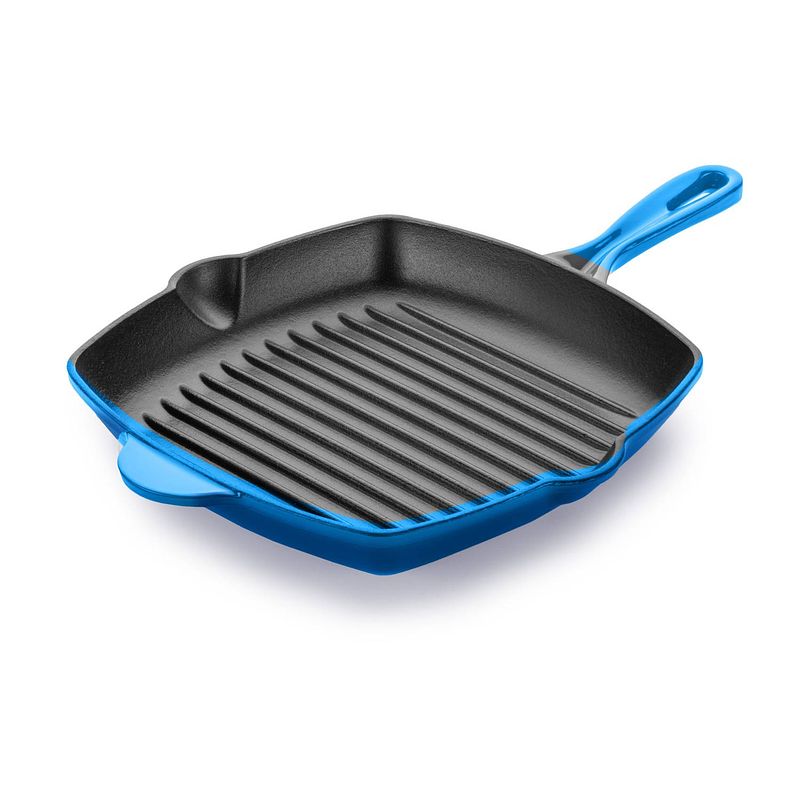 Foto van Rosmarino gietijzeren grillpan - blauw - 27cm