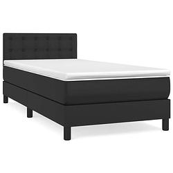 Foto van The living store boxspringbed - - bed + matras + topmatras - 203x90x78/88cm - duurzaam kunstleer - verstelbaar