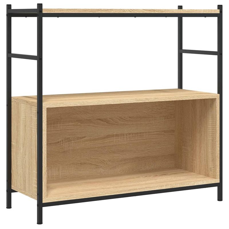 Foto van Vidaxl boekenrek 80x30x78,5 cm bewerkt hout en ijzer sonoma eikenkleur