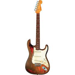 Foto van Fender custom shop rory gallagher signature stratocaster heavy relic 3-color sunburst met deluxe koffer en coa