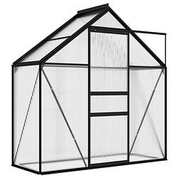 Foto van The living store kweekkas - aluminium - polycarbonaat - 190 x 70 x 125/195 cm - 1.33 m² oppervlakte