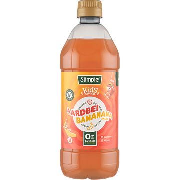 Foto van Slimpie kids siroop aardbei bananana smaak 580ml bij jumbo