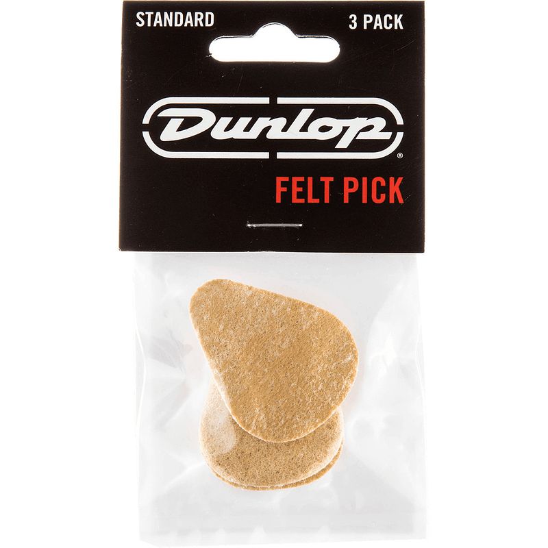 Foto van Dunlop 8012p felt pick standard 3,2 mm plectrumset (3 stuks)