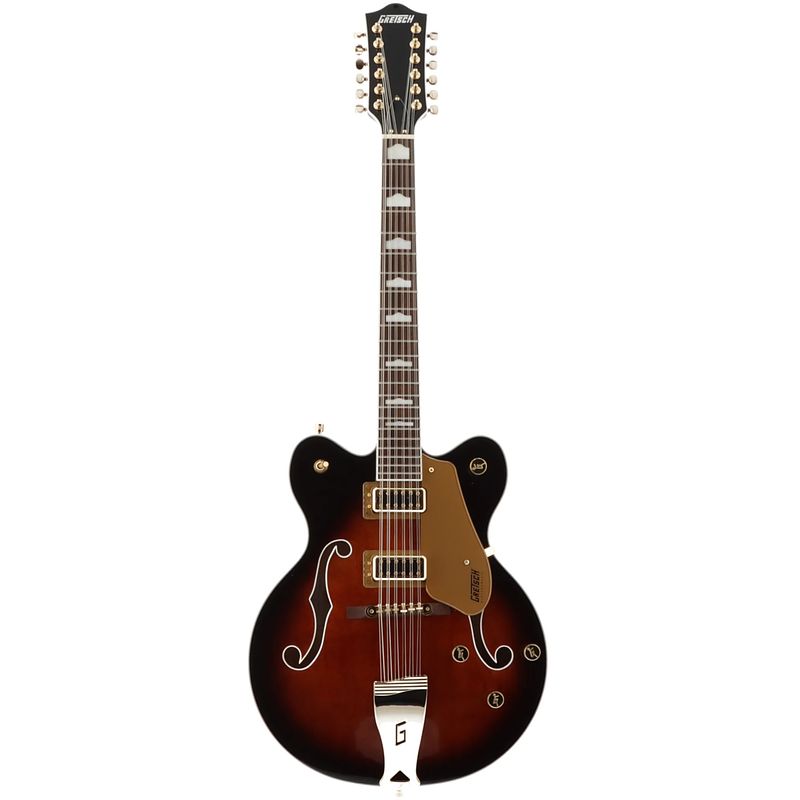 Foto van Gretsch g5422g-12 electromatic classic hollowbody dc single barrel burst 12-snarige semi-akoestische gitaar