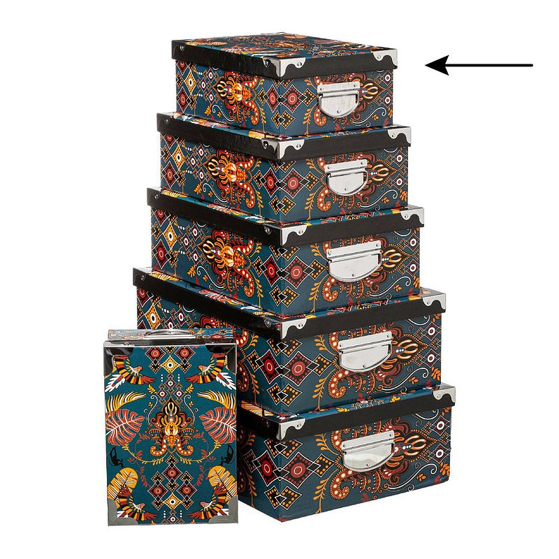 Foto van 5five opbergdoos/box - amazone print - l32 x b21.5 x h12 cm - stevig karton - amazonbox - opbergbox