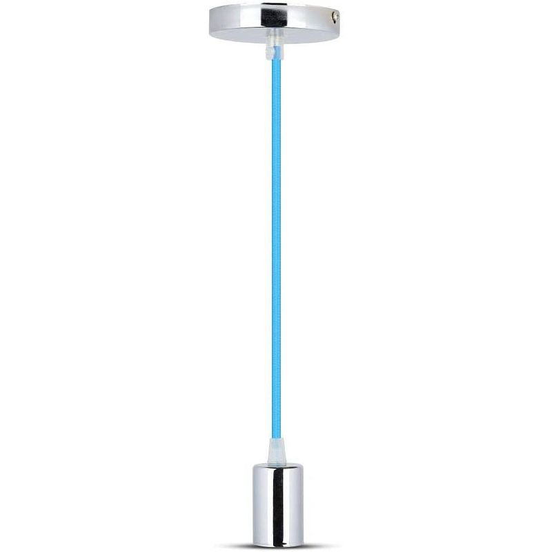 Foto van V-tac hanglamp vt-7338 e27 60w 6 cm ip20 staal chroom/blauw