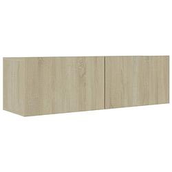 Foto van The living store televisiekast - stereokast - televisiemeubel - 100 x 30 x 30 cm - sonoma eiken