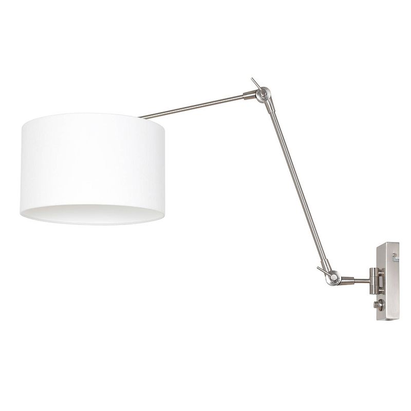 Foto van Steinhauer wandlamp prestige chic 8108 staal kap wit linnen