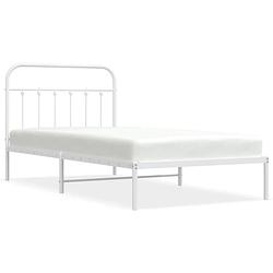 Foto van The living store klassiek bedframe - metalen constructie - metalen latten - extra opbergruimte - comfortabele