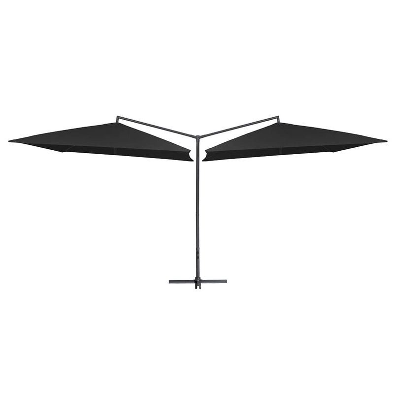 Foto van Vidaxl parasol dubbel met stalen paal 250x250 cm zwart