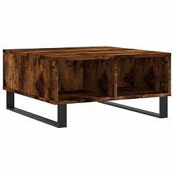 Foto van Vidaxl salontafel 60x60x30 cm bewerkt hout gerookt eikenkleurig