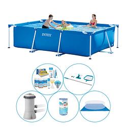 Foto van Intex frame pool rechthoekig 300x200x75 cm - 6-delig - zwembad combi deal