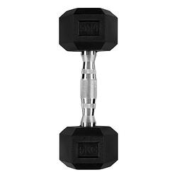 Foto van Ryzor hexagon dumbbell - 5 kg - rubber - zwart