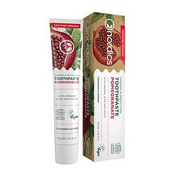 Foto van Nordics tandpasta bio pomegranate 75 ml wit