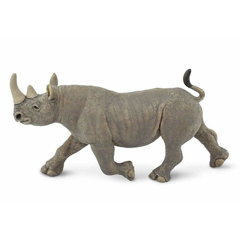 Foto van Safari wilde dieren zwarte neushoorn junior 14,5 cm grijs