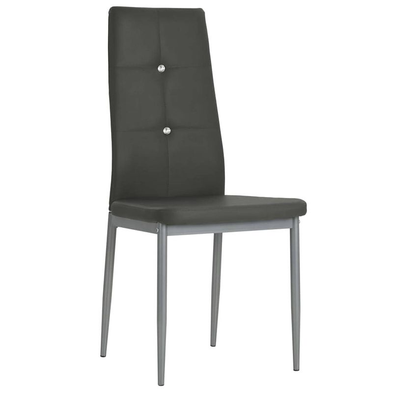 Foto van The living store eetkamerstoelen - grijs - 43 x 43.5 x 96 cm - kunstleer