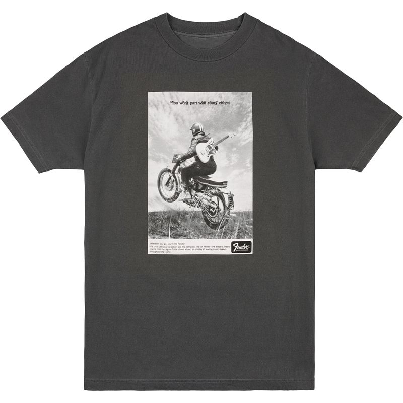 Foto van Fender vintage ad tee motorcycle rider graphite xl