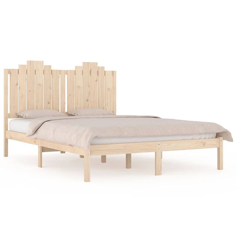 Foto van The living store houten bedframe - grenenhout - 205.5 x 125.5 x 110 cm - 120 x 200 cm geschikte