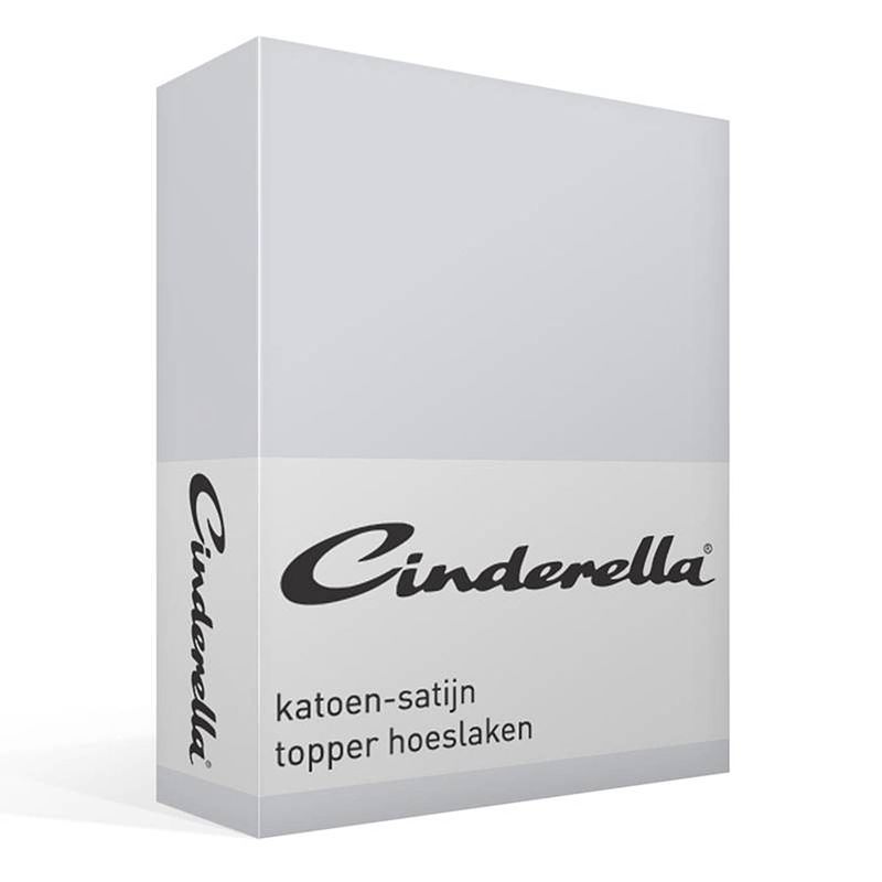 Foto van Cinderella katoen-satijn topper hoeslaken - 100% katoen-satijn - 1-persoons (80x200 cm) - light grey