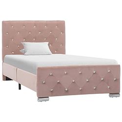 Foto van Vidaxl bedframe fluweel roze 90x200 cm