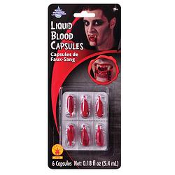 Foto van Halloween - 6x vampier vloeibaar nepbloed capsules - schmink