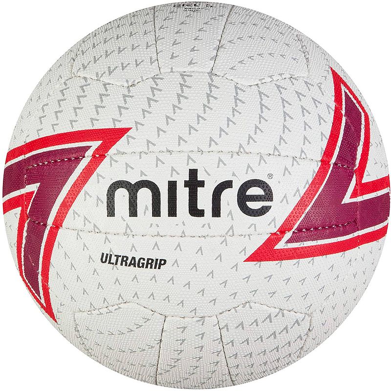 Foto van Mitre netbal ultragrip rubber wit/paars/rood maat 4