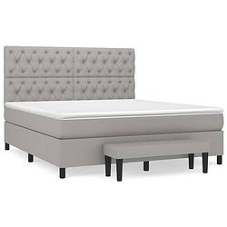 Foto van The living store boxspringbed pocketvering 160x200 - lichtgrijs h3