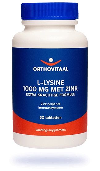 Foto van Orthovitaal l-lysine 1000 mg met zink tabletten
