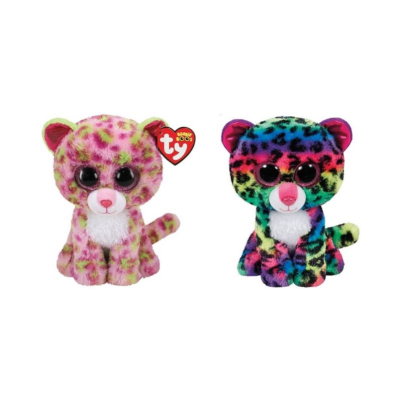 Foto van Ty - knuffel - beanie boo's - lainey leopard & dotty leopard