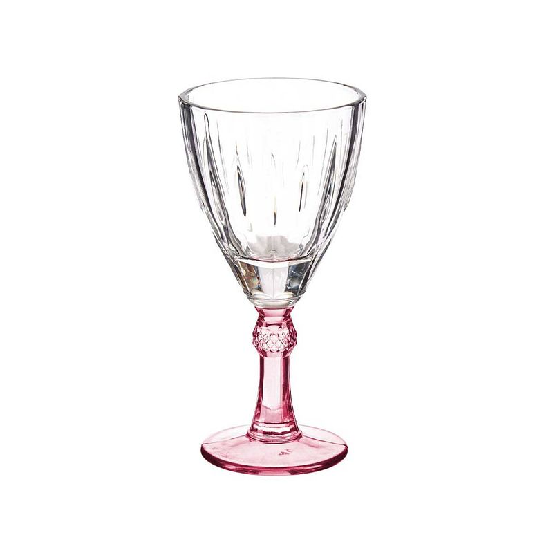 Foto van Wijnglas kristal roze 6 stuks (275 ml)