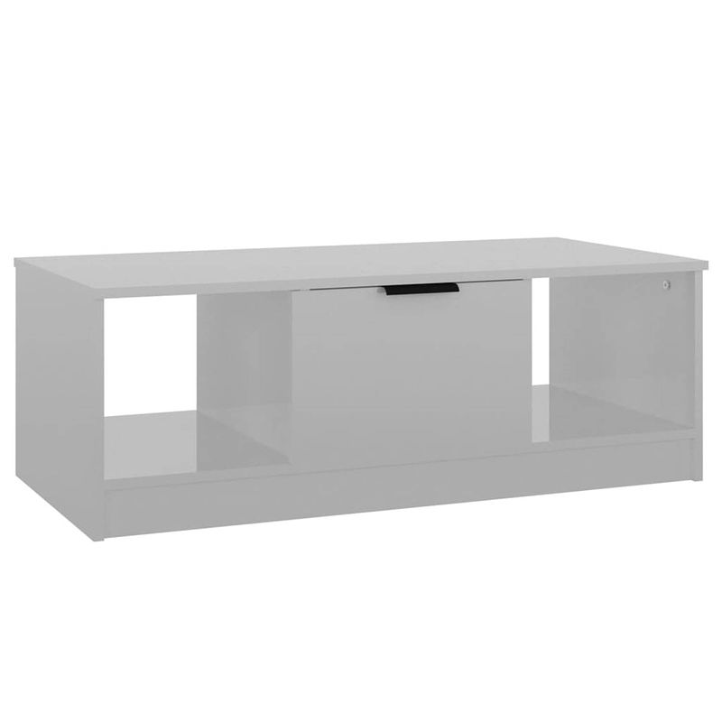 Foto van The living store salontafel elegant - bewerkt hout - 102 x 50 x 36 cm - hoogglans wit