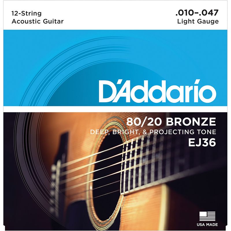 Foto van D'saddario ej36 snarenset voor 12-snarige akoestische gitaar