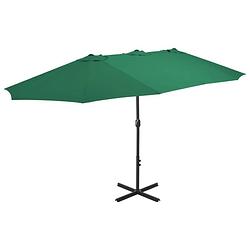 Foto van Vidaxl parasol met aluminium paal 460x270 cm groen