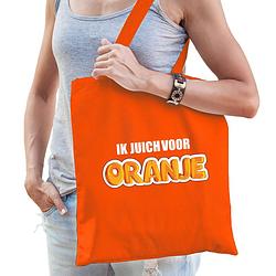 Foto van Ik juich voor oranje supporter cadeau tas oranje voor dames en heren - feest boodschappentassen