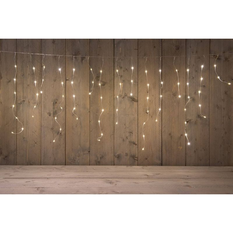 Foto van Anna'ss collection - icicle lights 90l 180x70cm led warm wit 18 streng 3/5/7/3/5/7 5m transparant aanloopsnoer 4.5v/ip...