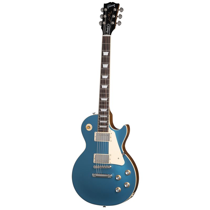 Foto van Gibson original collection les paul standard 60s plain top pelham blue elektrische gitaar met koffer