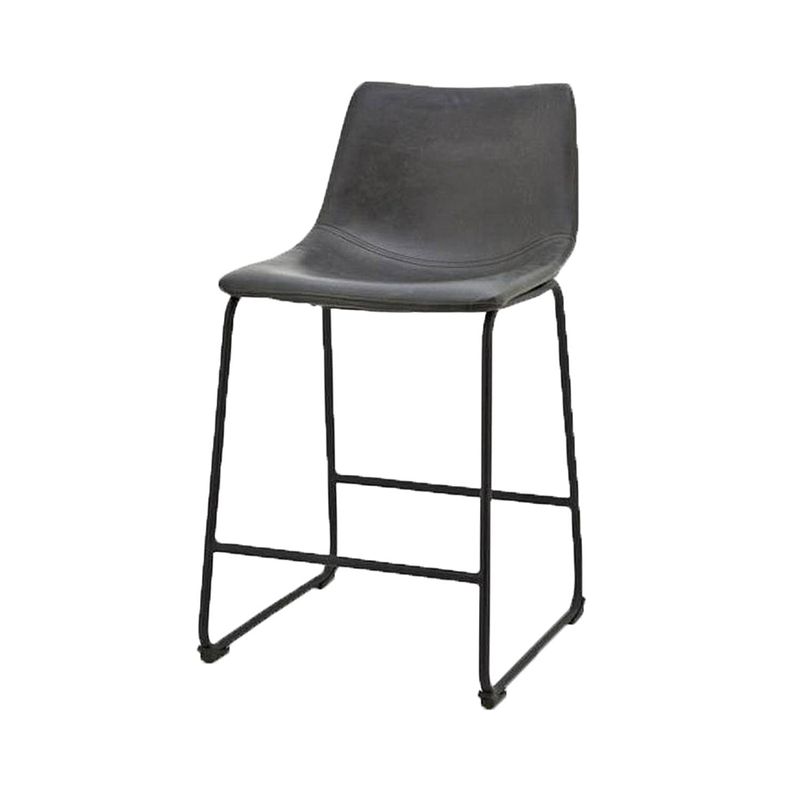 Foto van Giga meubel barstoel antraciet - pu leer - zithoogte 65cm - stoel logan
