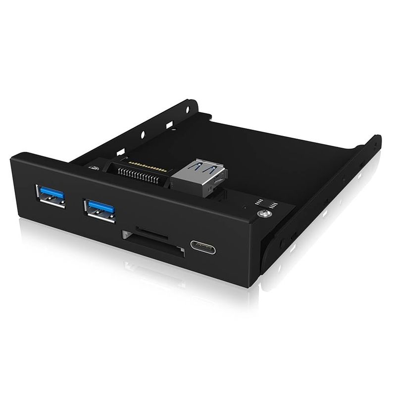 Foto van Icy box ib-hub1417-i3 usb 3.2 gen 1-hub 3 poorten zwart