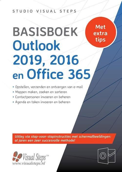 Foto van Basisboek outlook 2019, 2016 en office 365 - studio visual steps - paperback (9789059056558)