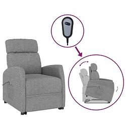 Foto van The living store sta-op-stoel relaxfauteuil - stof - multiplex - verstelbaar - lichtgrijs - 66x83.5x104 cm - 110 kg