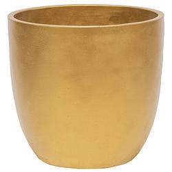 Foto van Plantenpot/bloempot - keramiek - goud - d11 x h10 cm - plantenpotten