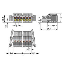 Foto van Wago 2231-120/037-000 female behuizing-kabel 2231 totaal aantal polen: 20 rastermaat: 5 mm 10 stuk(s)