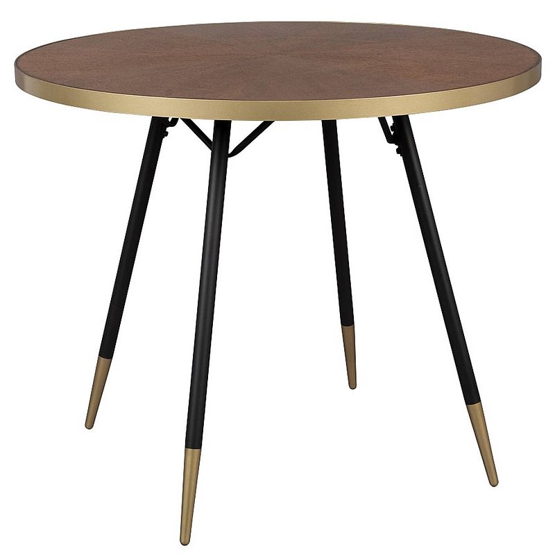 Foto van 24designs celeste ronde eettafel - ø91x75 - hout - zwarte metalen poten