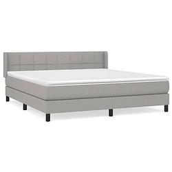 Foto van The living store boxspringbed - pocketvering - bed - 180x200cm - lichtgrijs