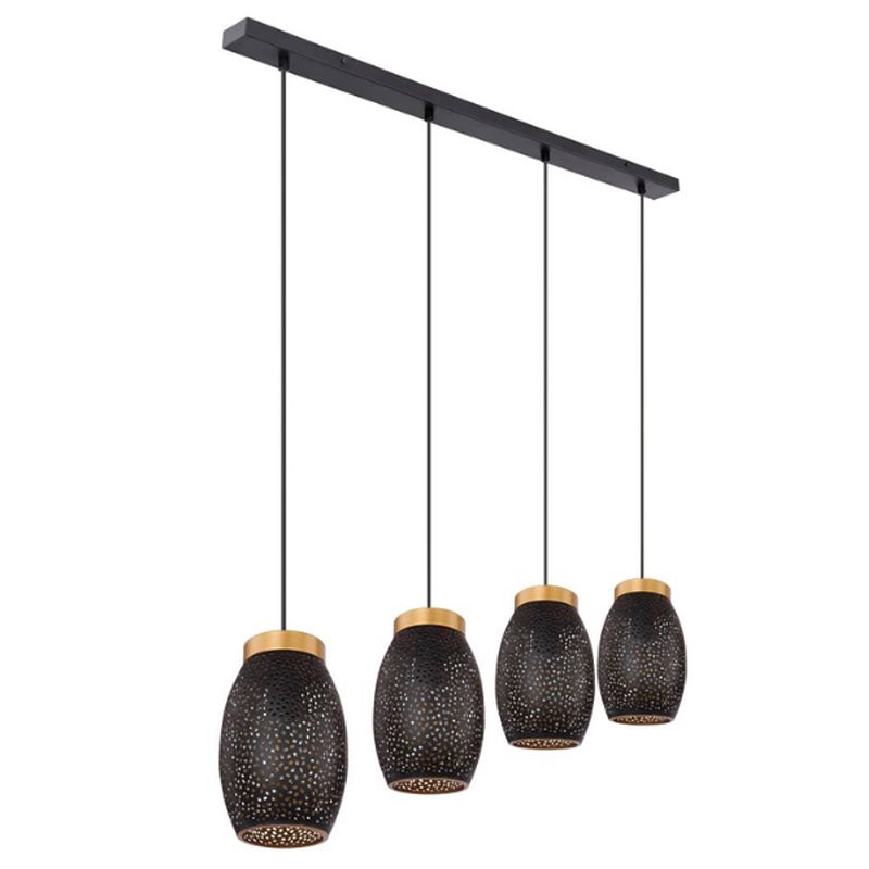 Foto van Klassieke hanglamp narri - l:90cm - e27 - metaal - goud