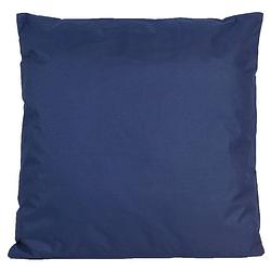 Foto van 1x bank/sier kussens voor binnen en buiten in de kleur donkerblauw 45 x 45 cm - sierkussens
