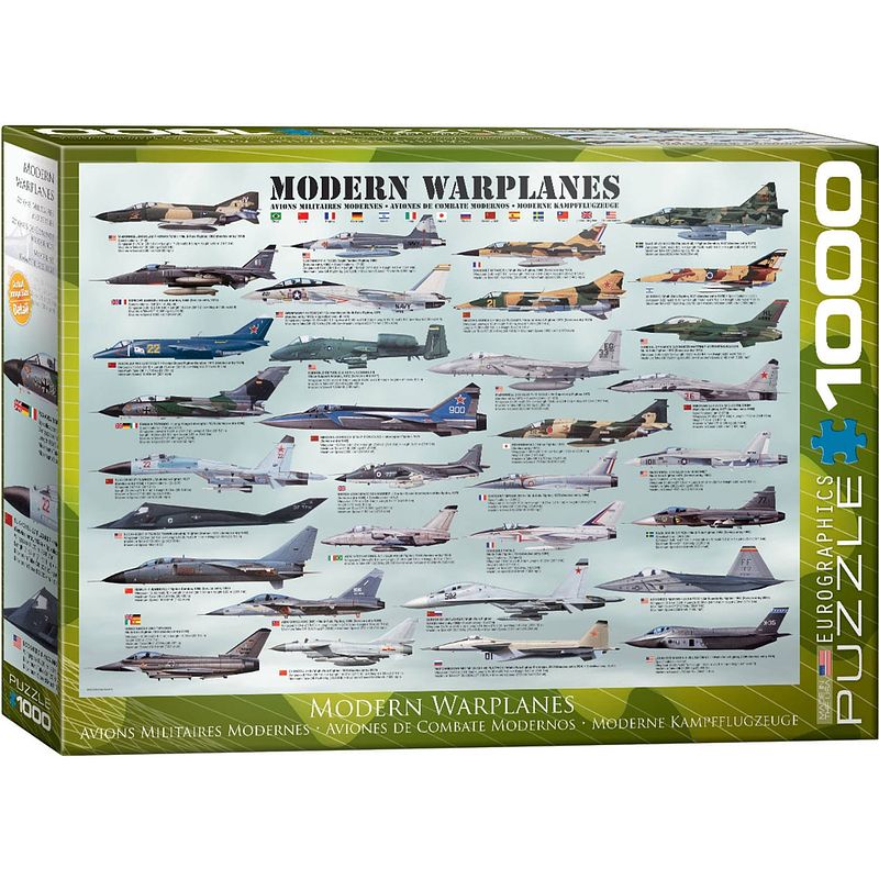 Foto van Eurographics puzzel modern warplanes - 1000 stukjes