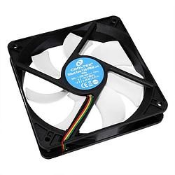 Foto van Cooltek silent fan 120 pwm pc-ventilator zwart, wit (b x h x d) 120 x 120 x 25 mm