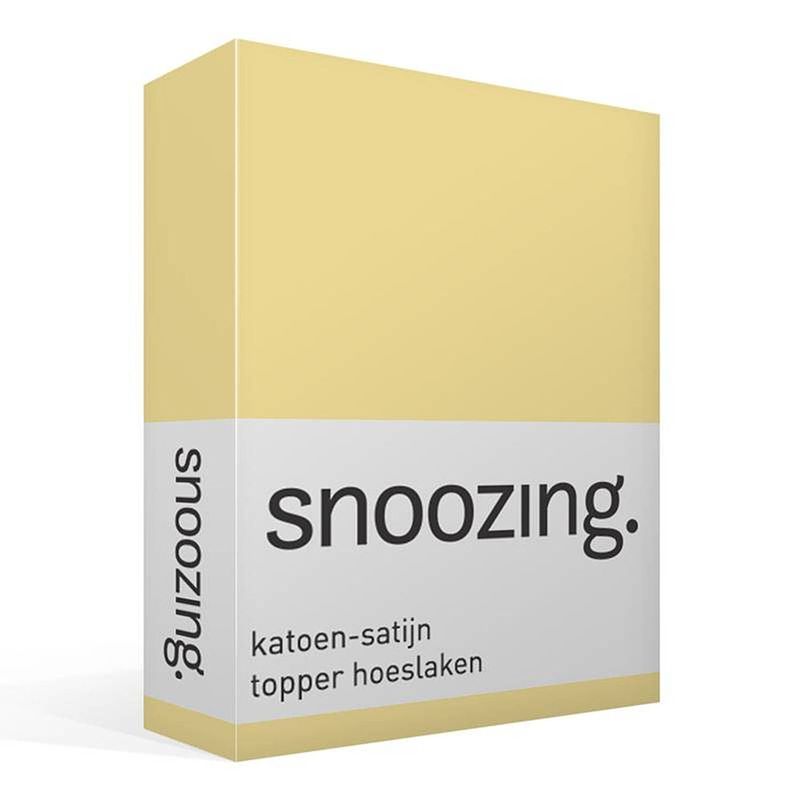 Foto van Snoozing - katoen-satijn - topper - hoeslaken - 200x220 - geel